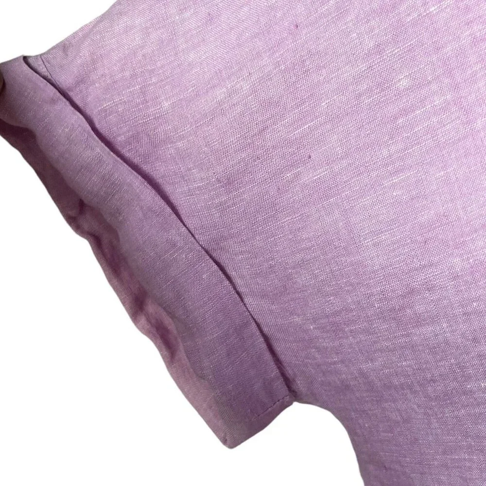 Linen Lavender Button Down Shirt - Picture 5 of 9